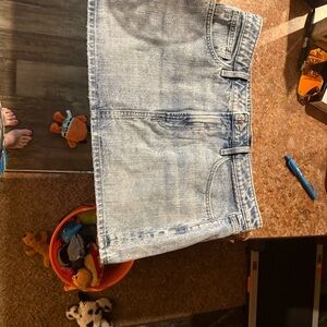 Miss Me Light Blue Denim Mini Skirt